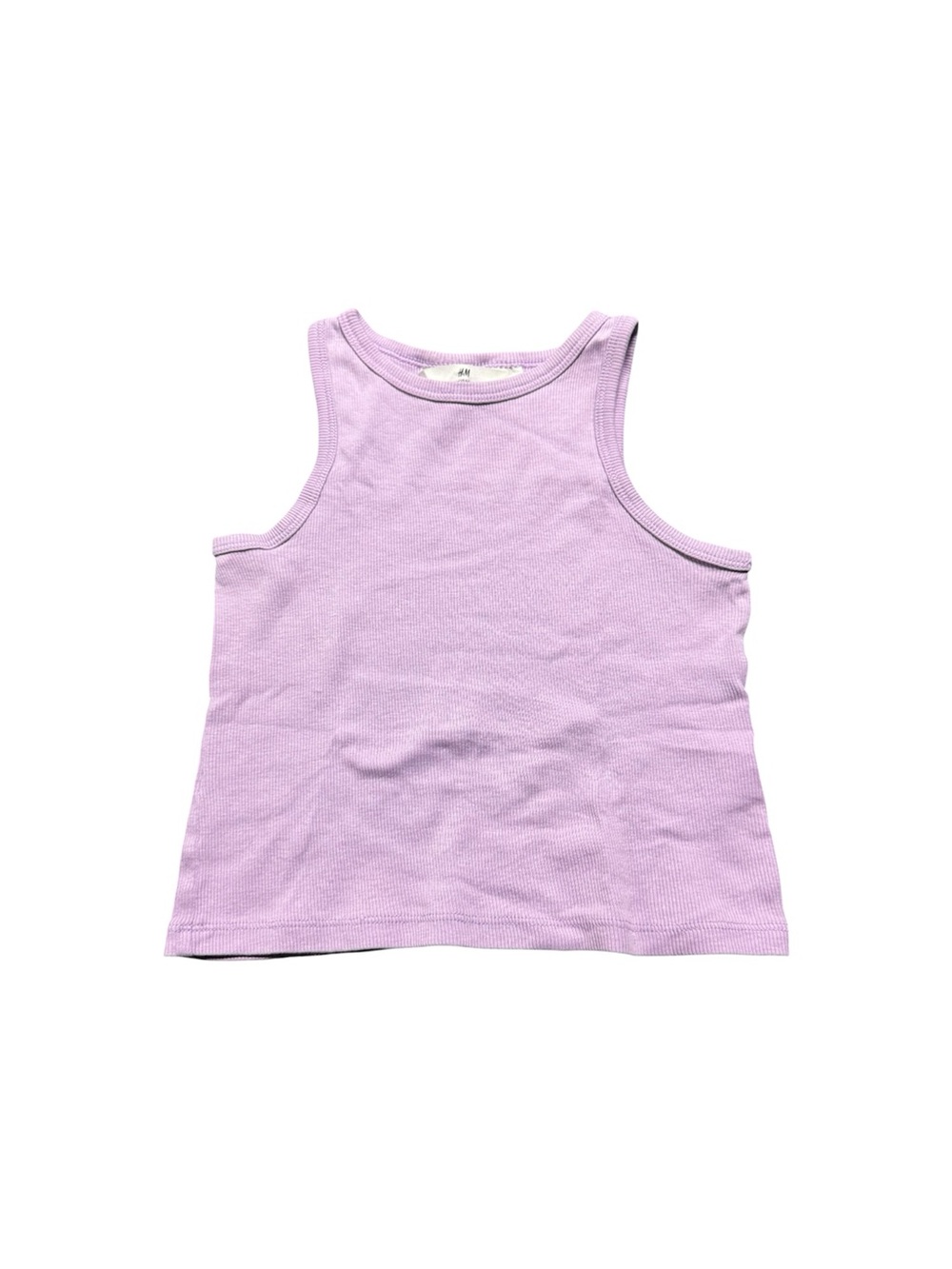 H&M Girls Lavender Ribbed Tank Top Size 8/10 Basic Cotton Sleeveless